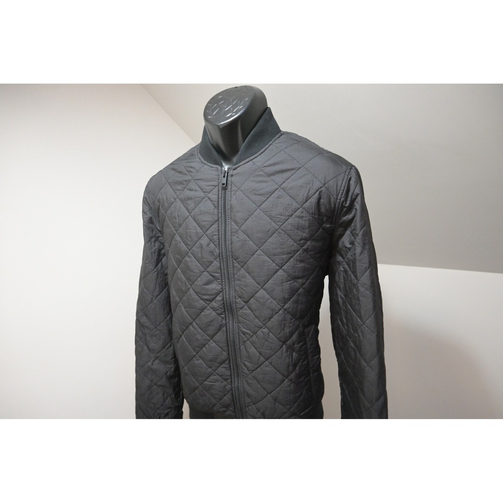 Express Bomber Jacket Mens Medium Black Quilted Full Zip Lightweight Excellent